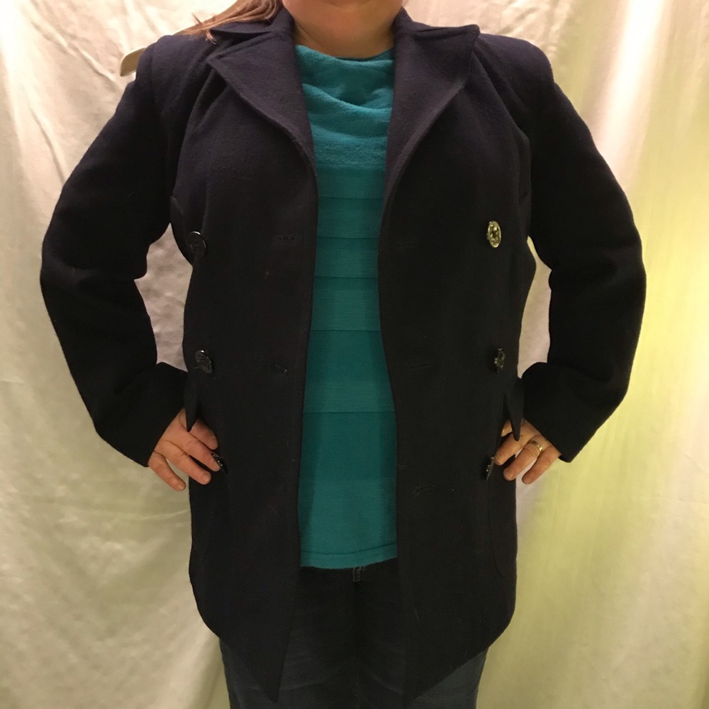 Navy Wool Coat - Picture 4 of 8